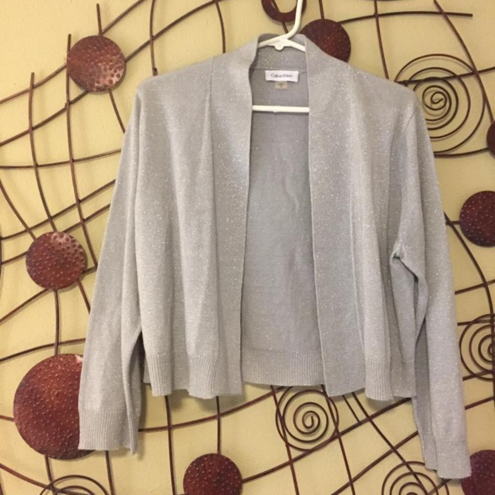 Shimmery shrug, plus size